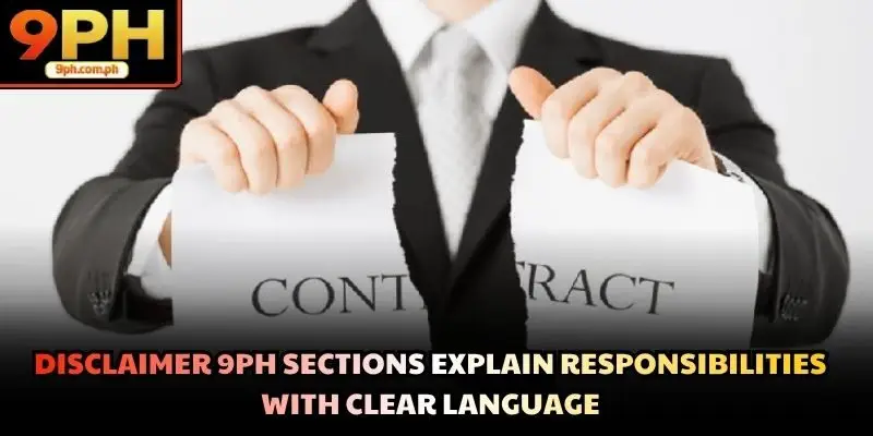 Disclaimer 9PH sections explain responsibilities with clear language