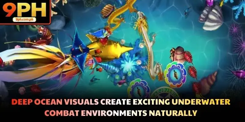 Deep ocean visuals create exciting underwater combat environments naturally